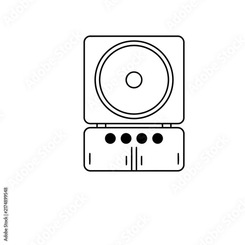 Stylized icon of a turntable