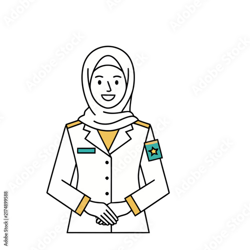 Woman in Uniform Wearing Hijab
