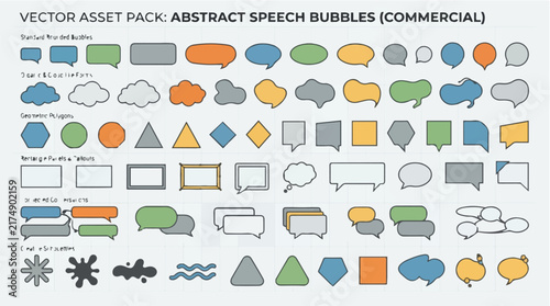 Set of Speech Bubble Icons for Communication and Messaging