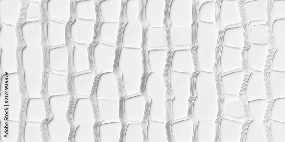 Naklejka premium Organic white vertical abstract plant cell structure shape geometrical background wallpaper banner pattern flat lay from above