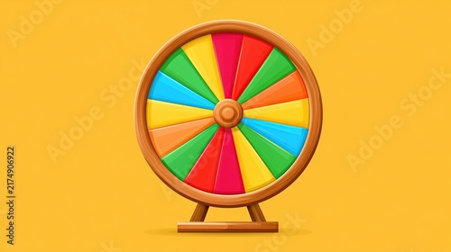 Colorful Spinning Prize Wheel for Games and Events