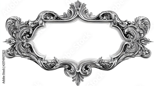 Ornate Vintage Engraving Style Frame Decorative Border