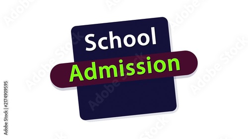 Animated School Admission Open Motion Graphic Text Badge