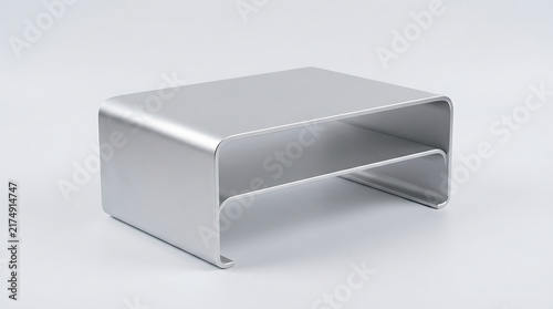 Minimalist metallic side table mockup for product design showcases