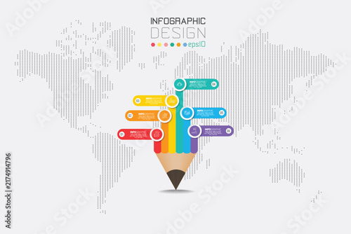 Creative Pencil Step-by-Step Infographic