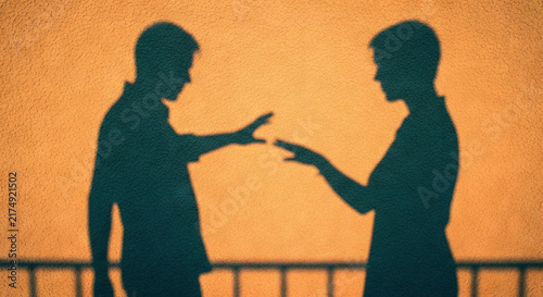 Two people having a serious conversation on a balcony