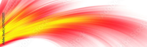 An abstract moving blur background with glowing lines of red, orange, and gold light flowing across a deep black background. Concept of speed, energy and futuristic technology with copy space.