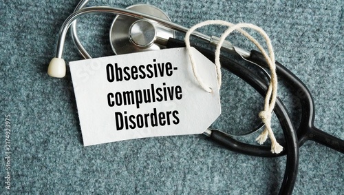 Принти на полотні A stethoscope and a paper tag with the words obsessive-compulsive disorders