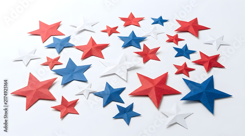 American Flag Stars and Stripes Seamless Background with Patriotic Blue Pattern for USA Independence Day, July Fourth Celebration, Holiday Decoration and Wallpaper Design