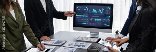 Foto Business data dashboard provide business intelligence analytic for marketing str