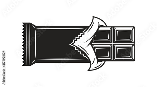 A vector illustration of an unwrapped chocolate bar