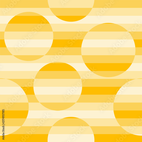 Abstract Yellow Circle and Stripe Geometric Pattern