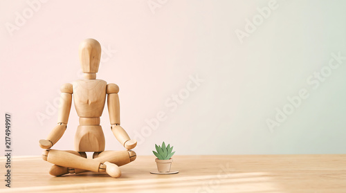 Workplace stress management and mental health awareness concept illustration with copy space for wellness website banner