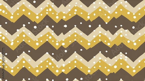 Seamless geometric pattern with rounded arches and blocks in beige, cream and tan tones, minimalist boho surface design, modern neutral background