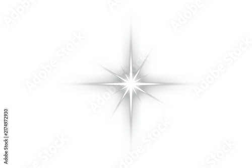 фотографія White sparkle starburst light effect with a bright center and delicate radiant rays
