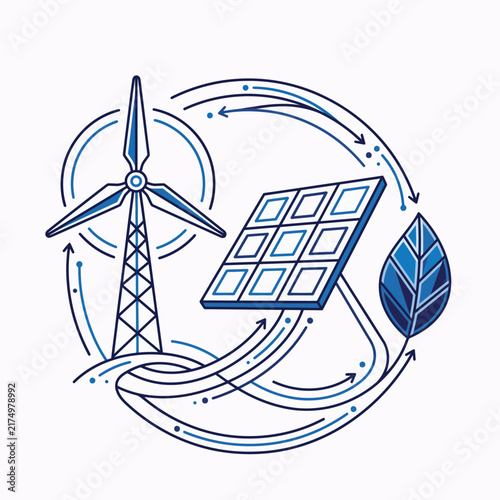 Renewable Energy – Wind Turbine and Solar Panel