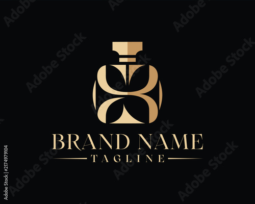 Luxury perfume bottle logo