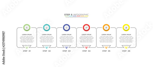 Presentation business abstract background infographic template colorful step 6