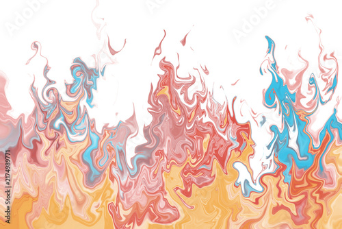 Photography The illustration shows flames of various colors blazing brightly and powerfully