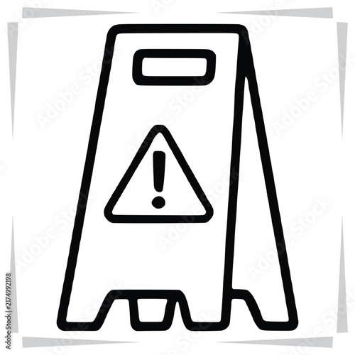 Caution wet floor sign icon