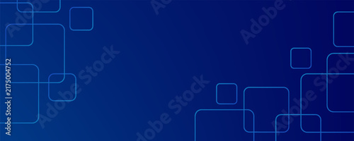 Abstract Dark Blue Technology Background with Rounded Geometric Squares.