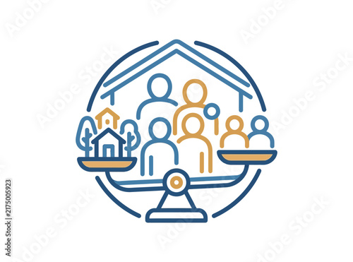 Family and Real Estate Balance Scale Icon