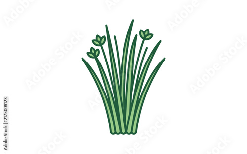 Green Grass Clump Vector Illustration