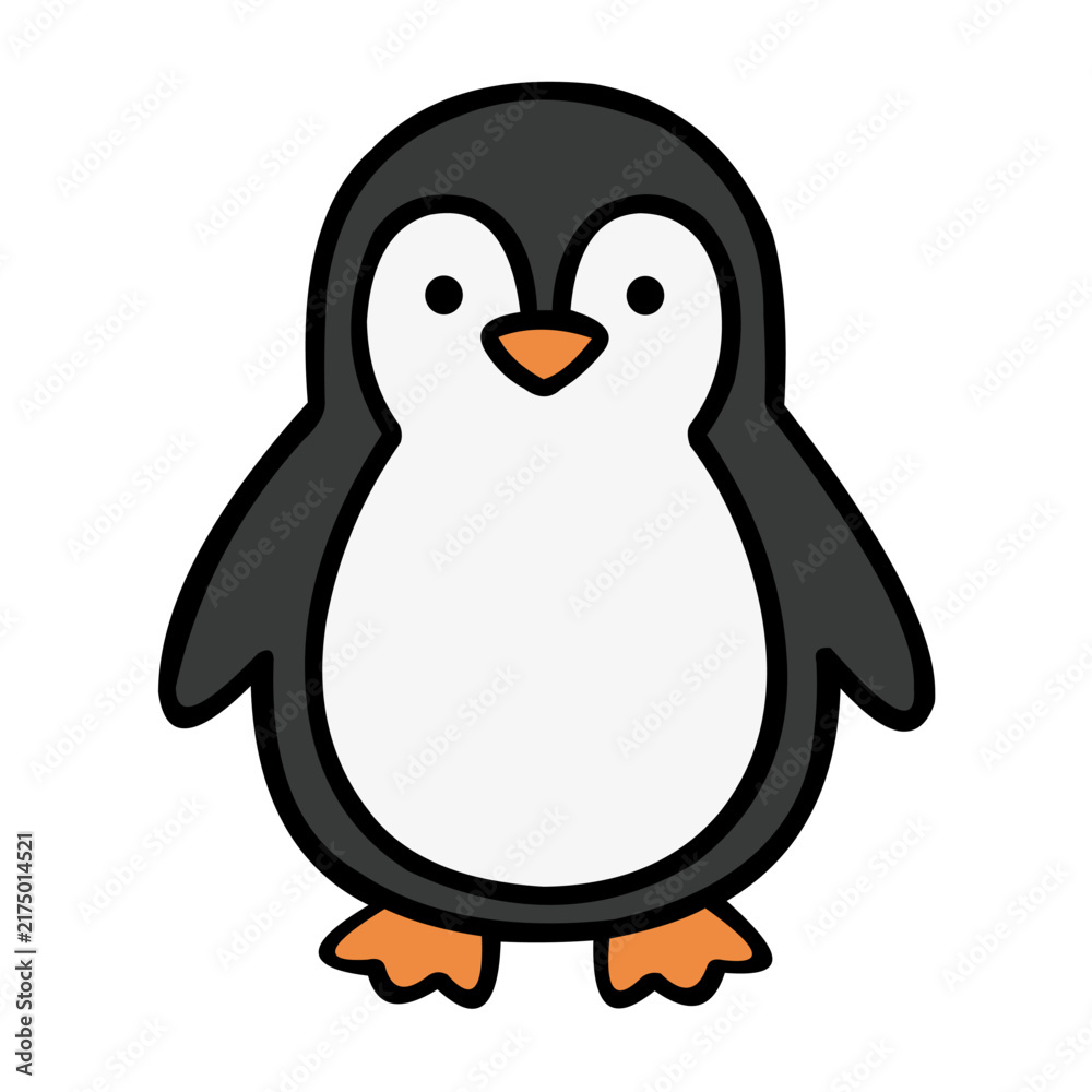 Fototapeta premium cute penguin with simple bold outline