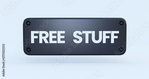 free stuff black sign illustration 3d render