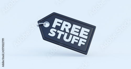 free stuff black sale tag 3d render