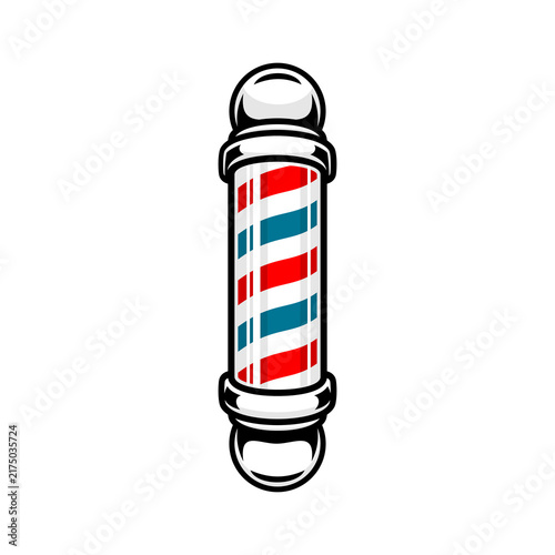 BARBERSHOP POLE ON WHITE BACKGROUND 