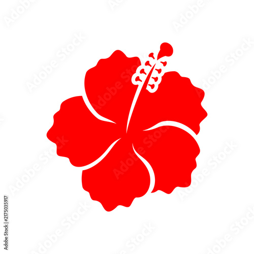 Red hibiscus flat simple design 