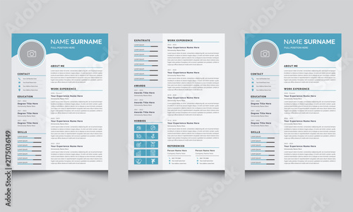 Resume And Cover Letter Design Template Layout