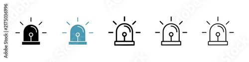 Foto Siren vector icon set in black and blue colors