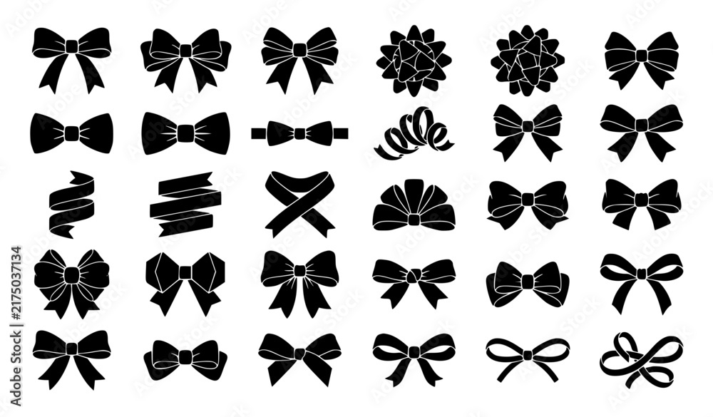 Fototapeta premium Ribbon Bow Decorative Vector Mega Collection