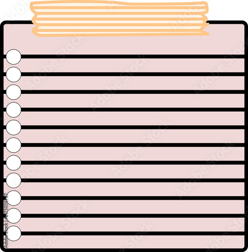 Sticky note icon set for reminder, memo, message, checklist, office stationery and planning app vector illustration isolated on transparent background