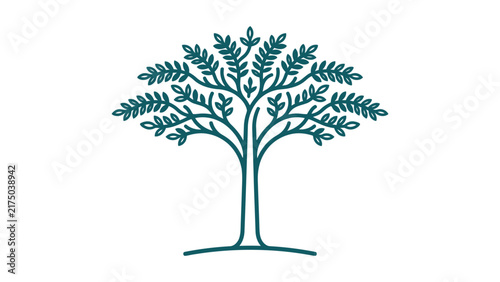 Minimalist Stylized Tree Vector Illustration