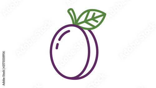 Plum Fruit Outline Icon