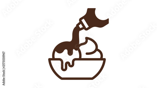 Ice Cream with Chocolate Syrup Icon