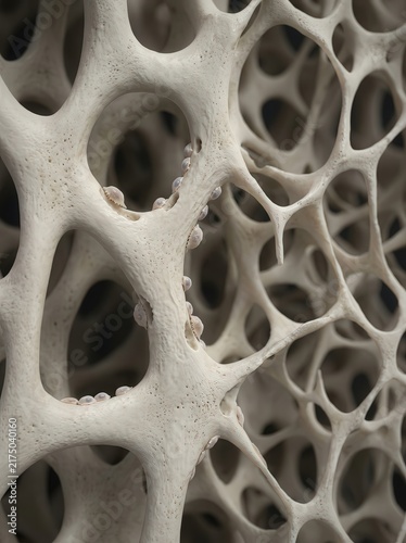 Abstract Organic White Porous Structure with Cellular Bone Pattern