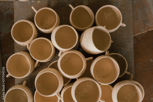 The process of creating pottery.