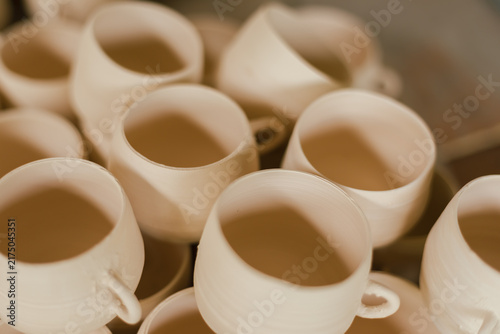 The process of creating pottery.