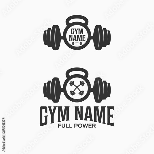 Barbell Fitness, gym logo ideas. Inspiration logo design. Template vector illustration. Isolated on white background