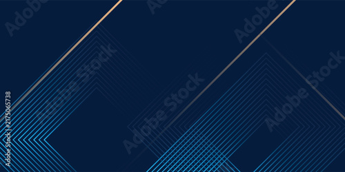 Elegant dark blue abstract background with diagonal gold accent lines. Modern luxury corporate design with clean gradient and copy space for premium branding