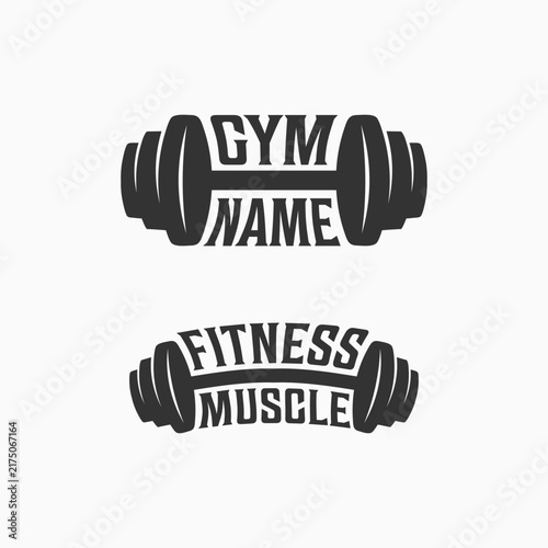 Barbell Fitness, gym logo ideas. Inspiration logo design. Template vector illustration. Isolated on white background