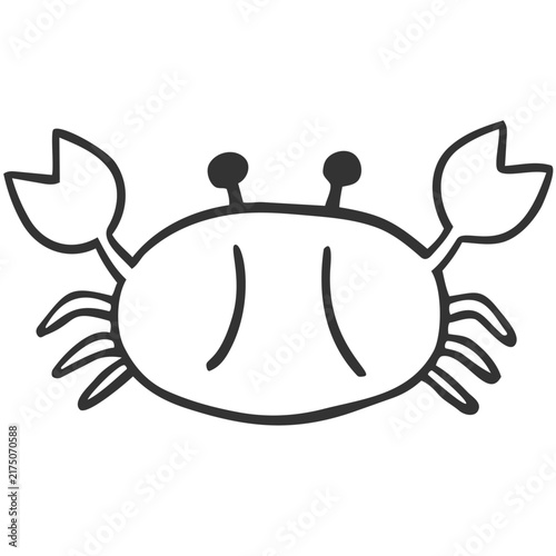 かわいいカニのイラスト 線画