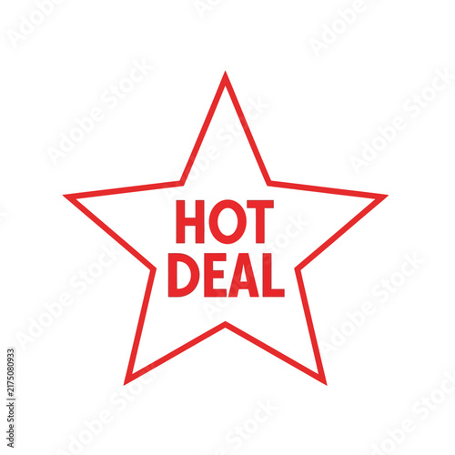 Red Star Hot Deal Badge Icon.