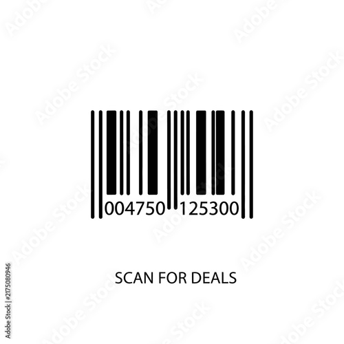 Black Retail Barcode On White Background.