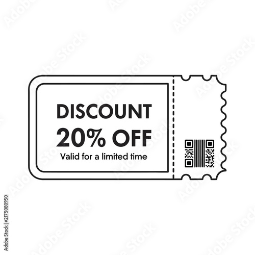 Discount Coupon Ticket Promotional Offer Twenty Percent.