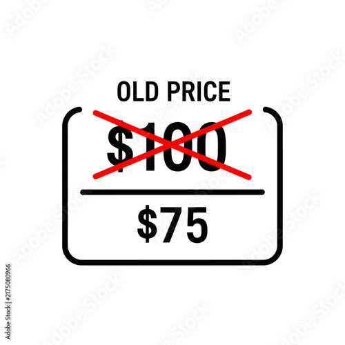 Retail Sale Price Tag Showing New Price.